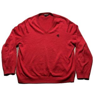Men's Express Long Sleeve V-Neck 100%‎ Cotton Sweater Red XL